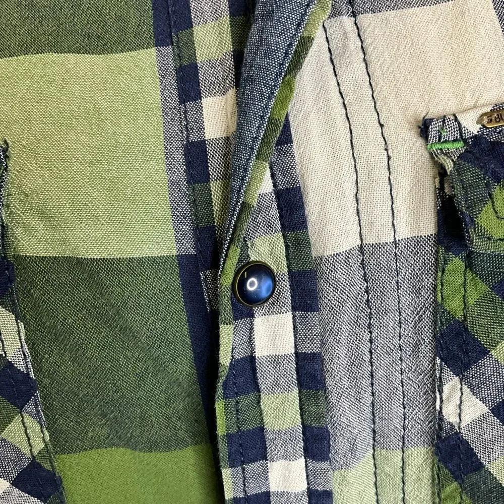 Buffalo David Bitton Woman's Long Sleeve Snap Front Fitted Plaid Shirt Size L - Picture 3 of 14